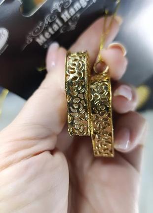 Золотые украшения металлические подвески новогодние и рождественские игрушки