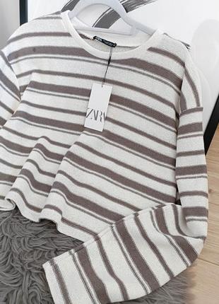 Смугастий светр від zara, розмір m*2 фото