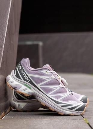 Женские кроссовки salomon lab xt-6 светло фиолетовые легкие кроссы для бега спортивная женская обувь саломон