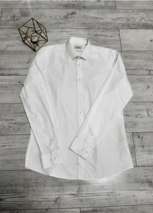 Брендовая рубашка для мужчин белая длинный рукав р 44-46 бренд "next"