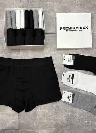 Комплект 4 штуки білизни + 8 пар шкарпеток з коробкою на вибір