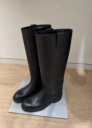 Кожаные сапоги massimo dutti 1014/450