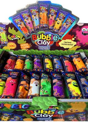 Креативна творчість "bubble clay "fluoric" в брикетах укр (100) 10 видов