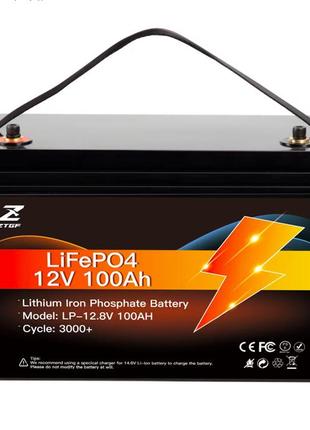 Акумулятор для дбж літій-залізо-фосфатний lifepo4 12.8v 100ah lfb-12100