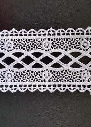 Кружево макраме белое узоры