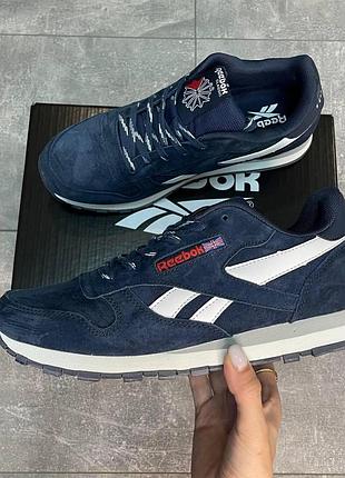 Reebok classic leather blue white