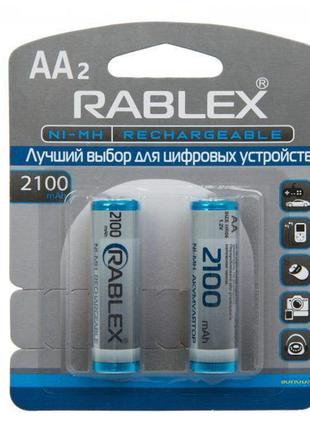 Акумулятор rablex aa (hr6) 2100 mah ni-mh 1.2v з захистом original реальна ємність акумуляторна батарейка батарея польща!