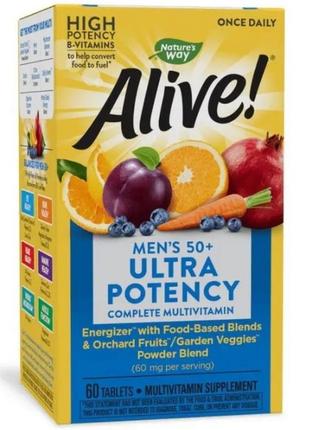 Мультивітаміни для чоловіків nature's way alive! men's 50+ ultra potency 60 таб