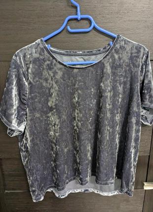 Велюровая кофта/футболка в красивом цвете в р. xxl