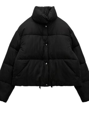 Нова чорна  коротка курточка   zara. xs.