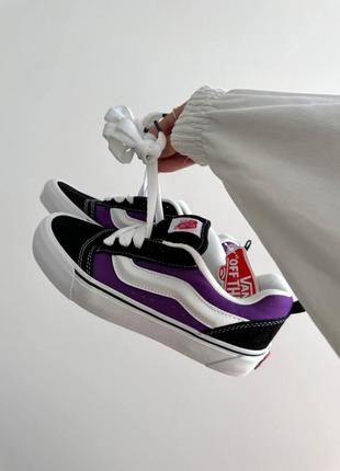 Кеды женские в стиле vans knu platform purple / black white premium