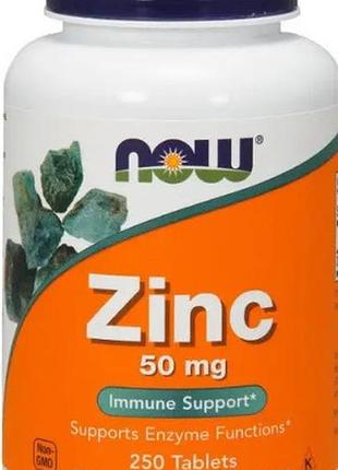 Цинк глюконат now zinc 50 mg 250 табл