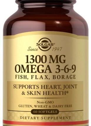 Омега 3 6 9 solgar omega 3-6-9 1300 mg 60 капсул