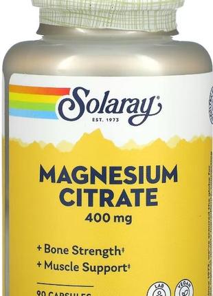 Магній цитрат solaray magnesium citrate 400 mg 90 veg caps