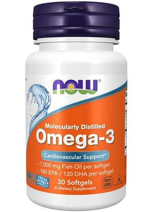 Омега-3 now foods omega-3 30 гел капс