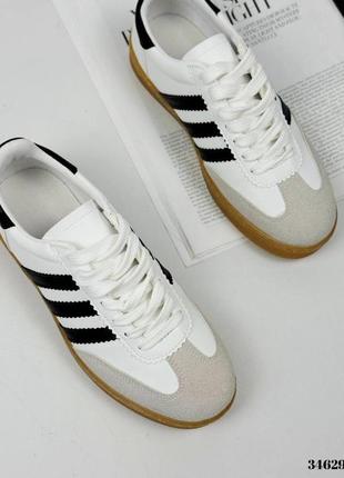 Бело-серые кеды/кроссовки adidas samba 36 37 38 39 40