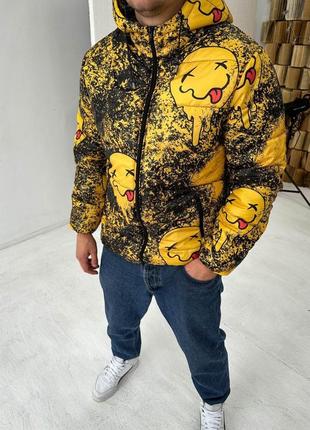 Куртка чоловіча тепла з яскравим принтом