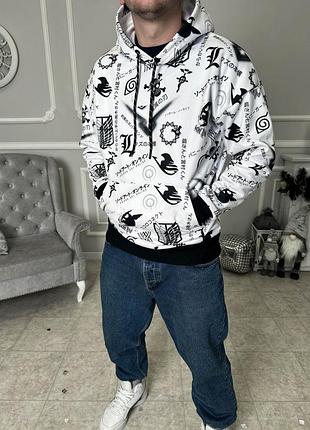 Худі чоловіче весна літо осінь принт трикотаж на флісі