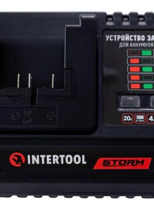Зарядное устройство для аккумулятора intertool - 20в x 4ач li-ion storm
