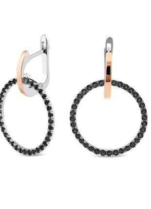 Серьги серебро 925 проба с золотой пластиной