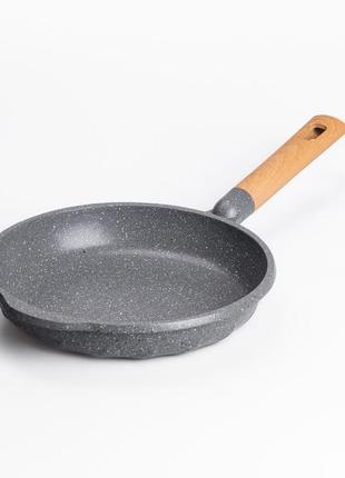 Алюминиевая сковорода 1,5 л, мраморное антипригарное покрытие ø 26 см, толстое дно mgc серый