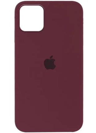 Чехол silicone case full protective (aa) для apple iphone 13 mini (5.4") бордовый | plum