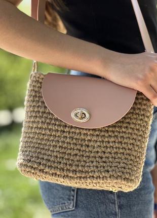 🌾 сумки джутовые с клапаном из эко-кожи 🌾 ручная работа