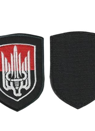 Шеврон військовий / армійський, герб птиця, зсу на чорному, 7 см * 10 см