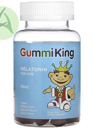 Gummiking, мелатонін для дітей, полуниця, 60 жувальних мармеладок