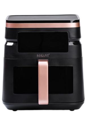 Аерогриль-фритюрниця електрична sokany sk-8033 на 7 літрів, 1800 вт чорна