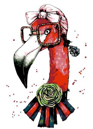 Картина за номерами. rosa "fashion flamingo" 35х45см n00013207