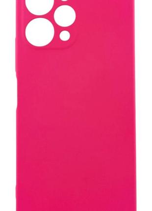 Чехол silicone case для xiaomi redmi 12 бампер с микрофиброй розовый
