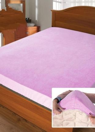 Простирадло махрове на резинці рожеве 90х200х20 см ярослав