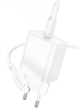 Home charger 20w pd c to lightning cable (1m) borofone ba71a — white
