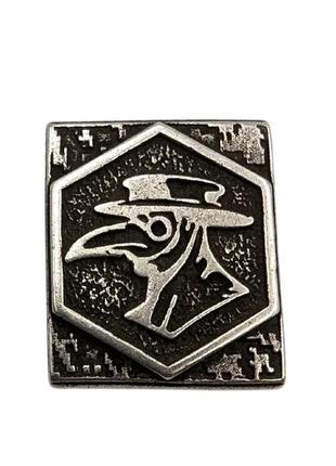 Клипса molle plague doctor посеребренная бронза ручное литье