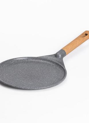 Алюмінієва млинна сковорода з мармуровим антипригарним покриттям ø 26 см, товсте дно mgc сірий