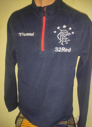 Стильная фирменная флисовая кофта реглан футбольная hummel.f.c.глазго рейнджер.s-m