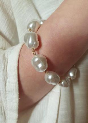 Браслет из крупного жемчуга