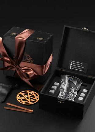 Мужской подарочный набор бокал и камни для виски bohemia casablanca 300 мл стильный подарок для мужчины
