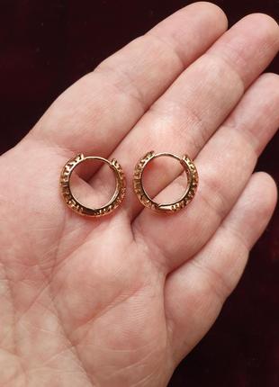 Вінтажні сережки-колічки конго в античному стилі, європейський вінтаж