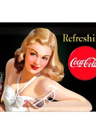 Табличка "coca-cola – refreshing lady" nostalgic art (22227)