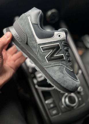 Кроссовки женские new balance 574 dark gray &amp; black👟