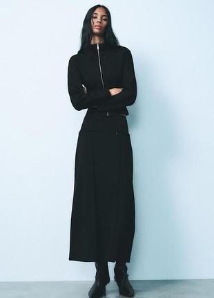 Юбка женская черная длинная zara new