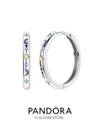 Серьги серебро оригинальные стильные кольца silver_pandora original ♥️