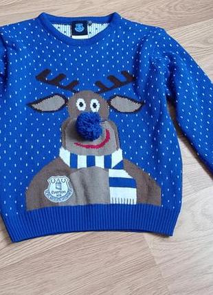 Новогодний свитер кофта everton