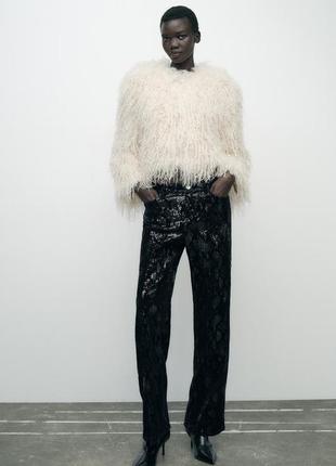 Прямые бархатные брюки женские zara new