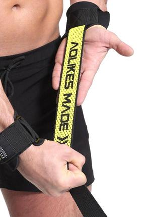 Лямки для тяги штанги aolikes hw-7633 black + yellow|вигідна ціна|