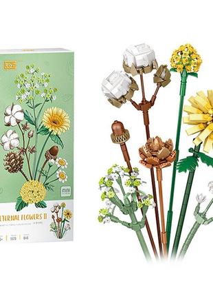 3d конструктор набор строительных блоков loz 1670 гербера ромашка гипсофила 646 деталей пластиковый|вигідна