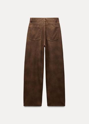 Брюки коричневые замшевые zara new2 фото