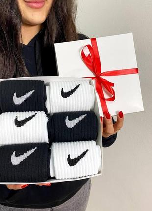 Бокс жіночих високих шкарпеток nike 36-41 на 6 пари у подарунковій коробці|вигідна ціна|